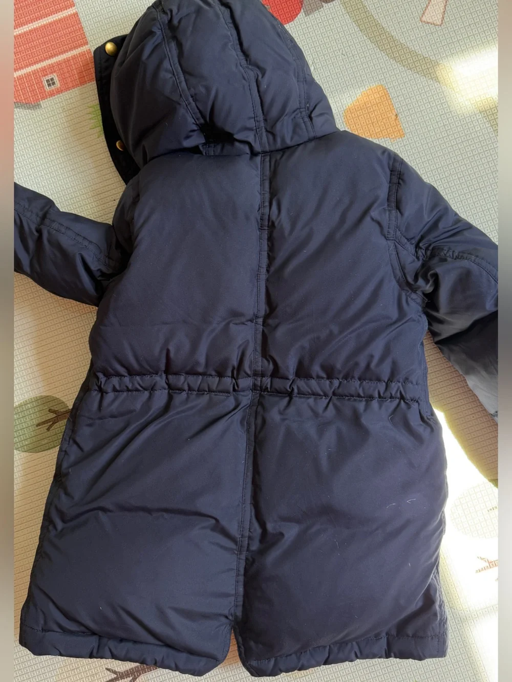 Crewcuts Girl Navy Parka with Cream Sherpa Lining